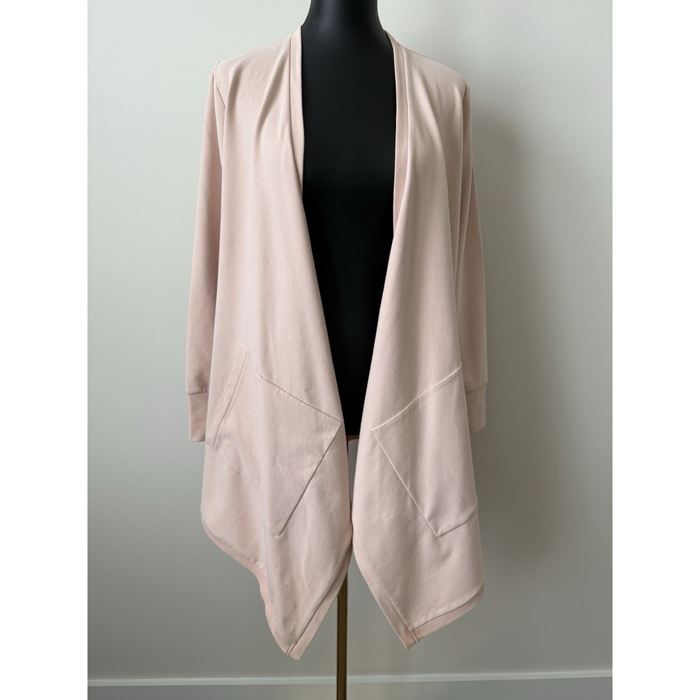 Donna Karan New York Waterfall Cardigan Women's Size XS/S Soft Pink Open Front